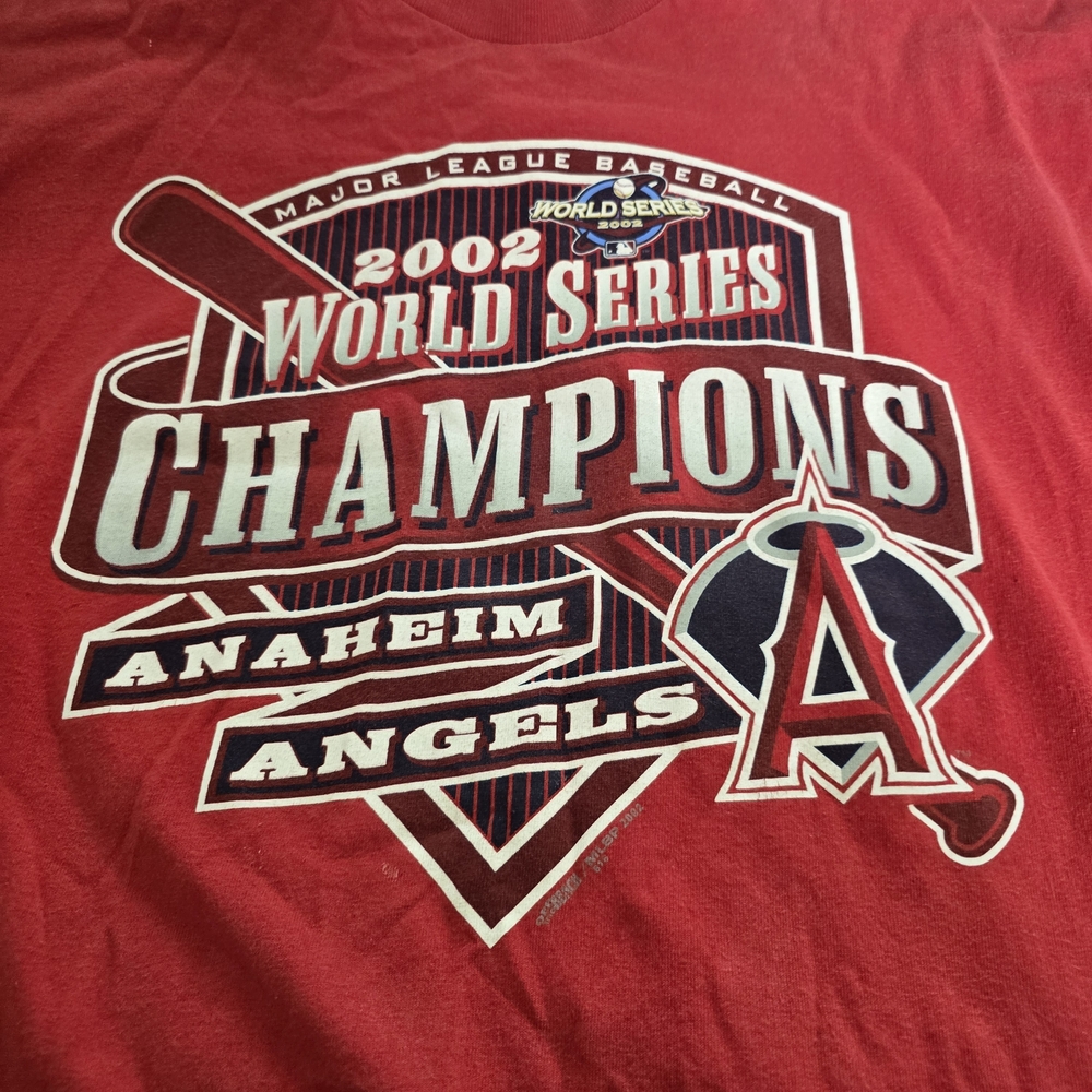 Anaheim Angels Red World Series Champions T-Shirt